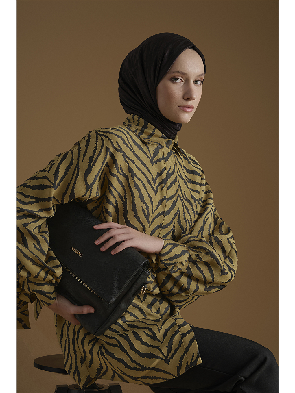 Jakarlı Tunik Yağ Yeşili