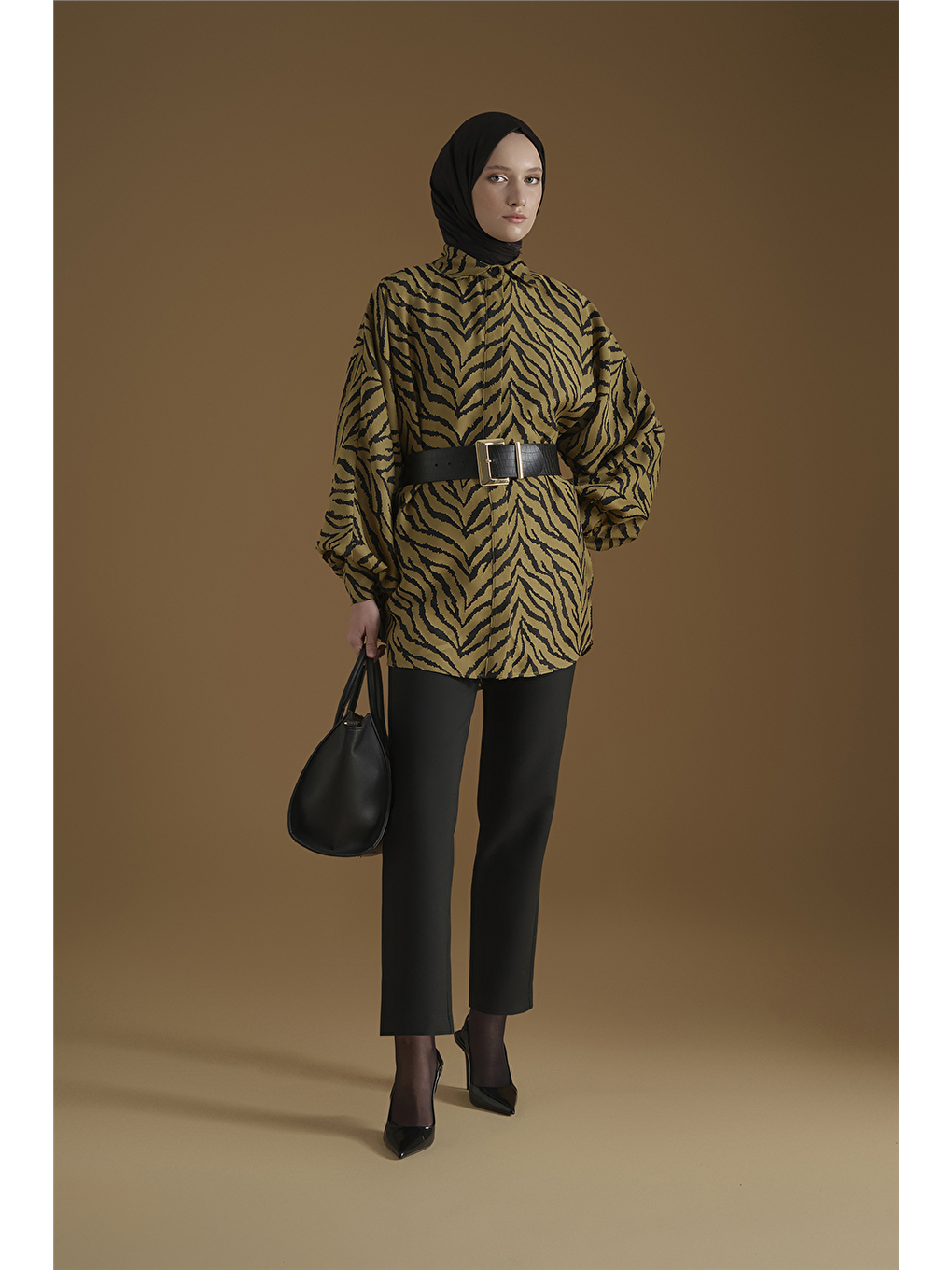 Jakarlı Tunik Yağ Yeşili-1