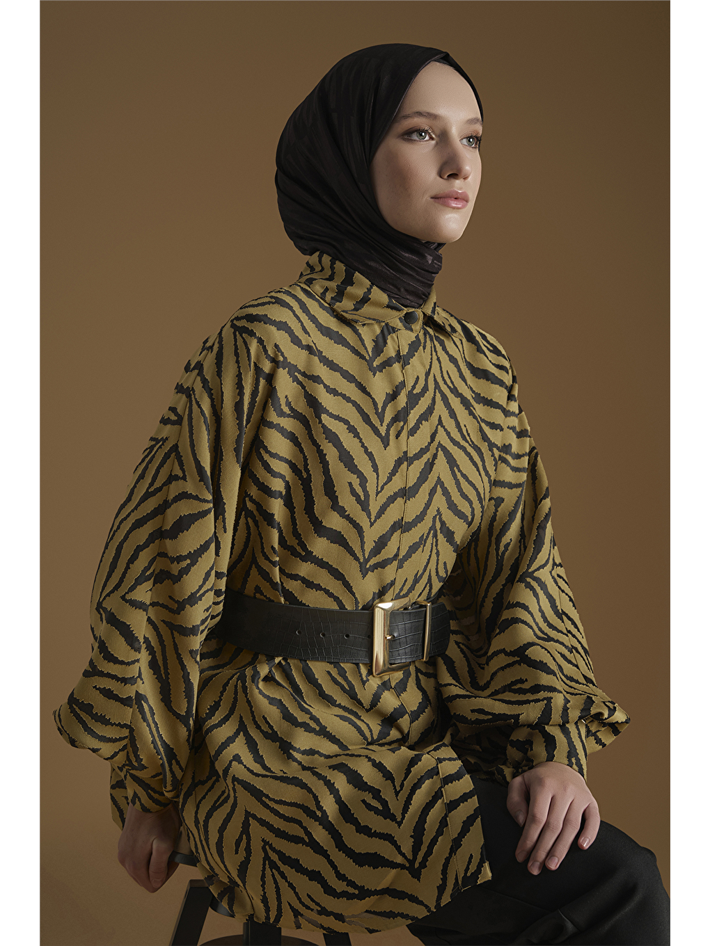 Jakarlı Tunik Yağ Yeşili-2