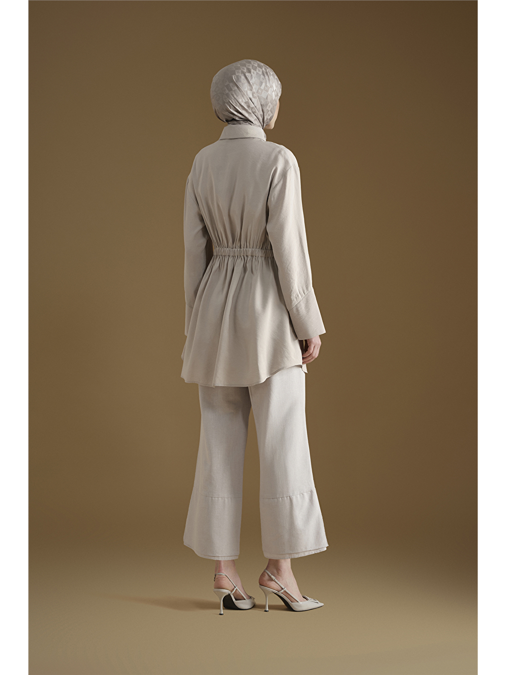 Bej Modal Karışımlı Taş Detaylı Tunik Taş-6