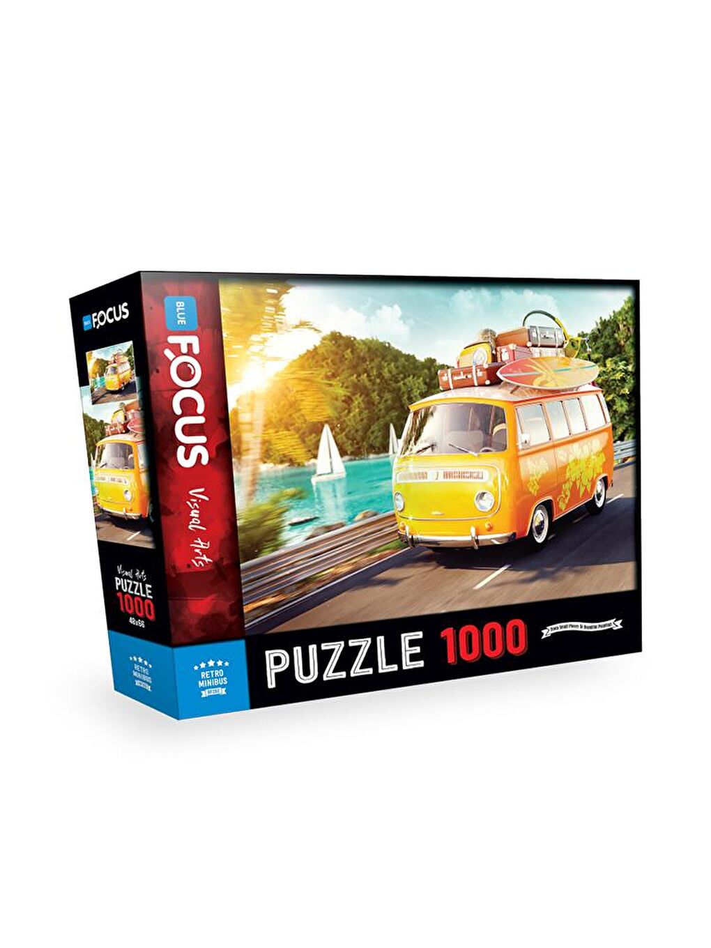 Blue Focus Karışık 1000 Parça Puzzle - Retro Minibus - 1