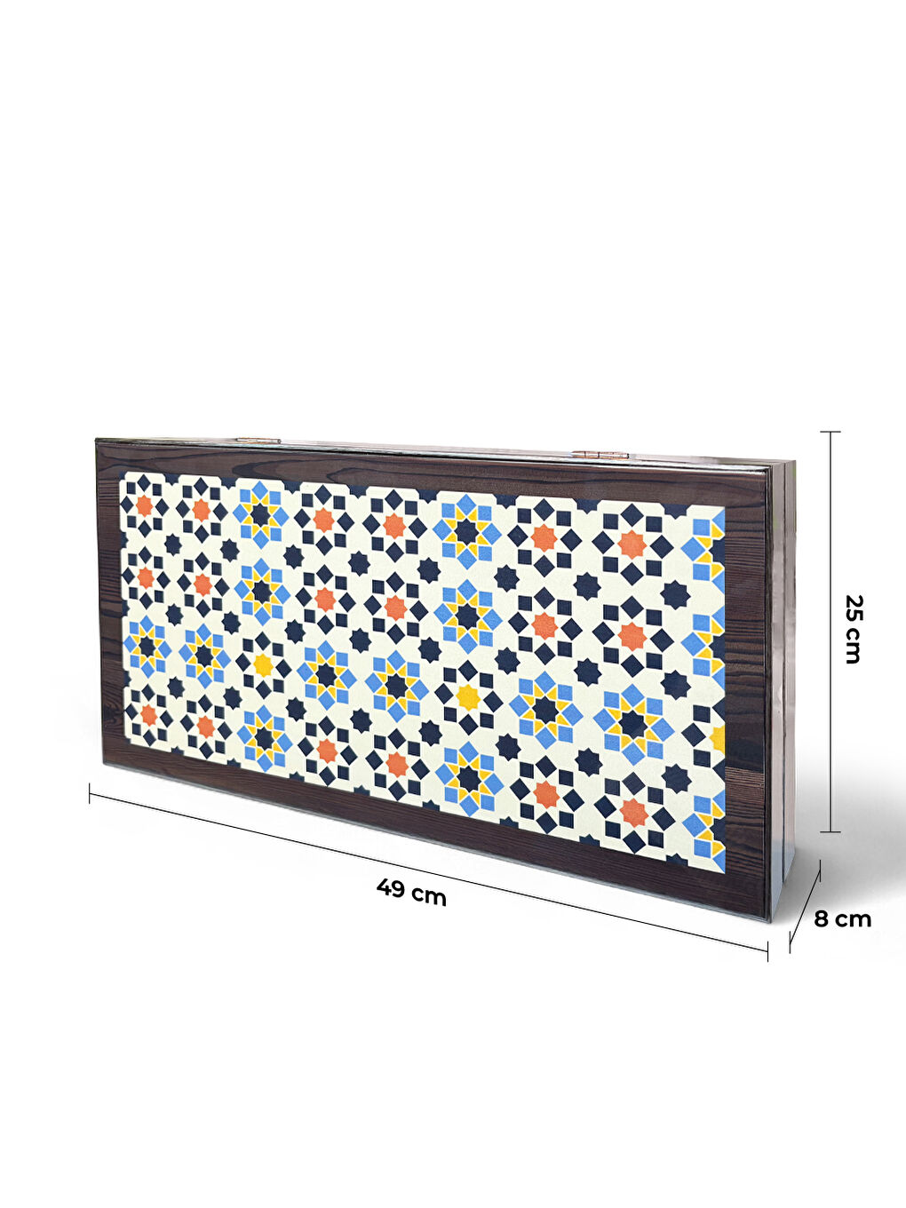 Yıldız Tavla, Çizilmez Zeminli, Mıknatıslı MDF Kasa, 2 Kat Vernik Cilalı-4