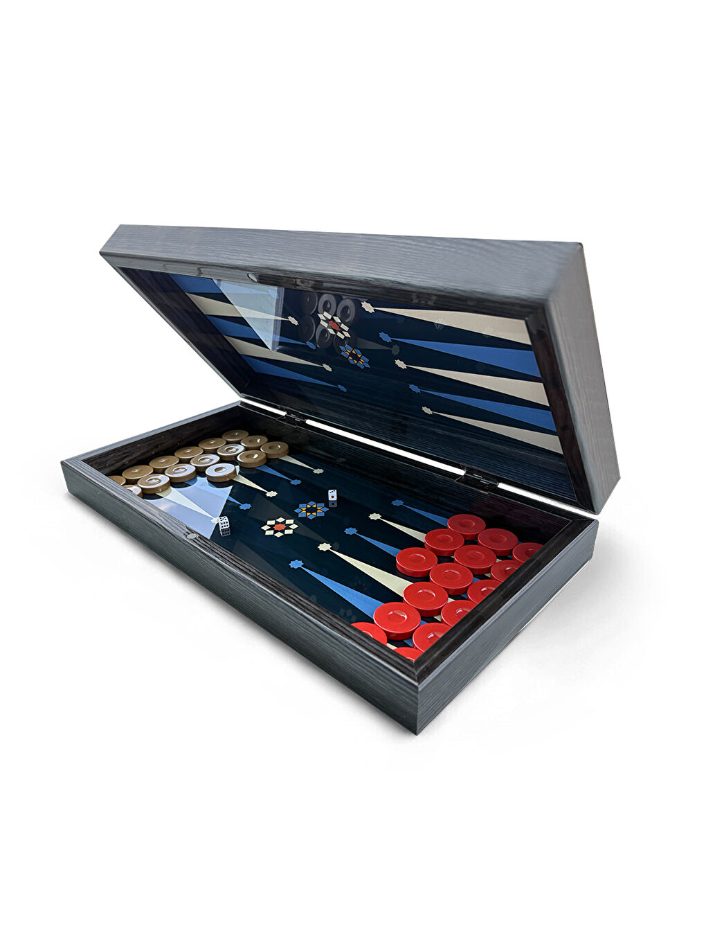 Yıldız Tavla, Çizilmez Zeminli, Mıknatıslı MDF Kasa, 2 Kat Vernik Cilalı-6