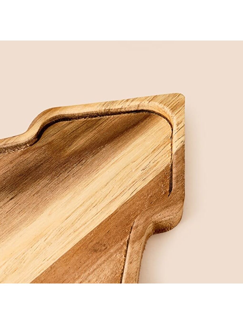 Ağaç Servis Tabağı - Kahverengi - 28x25 cm-3