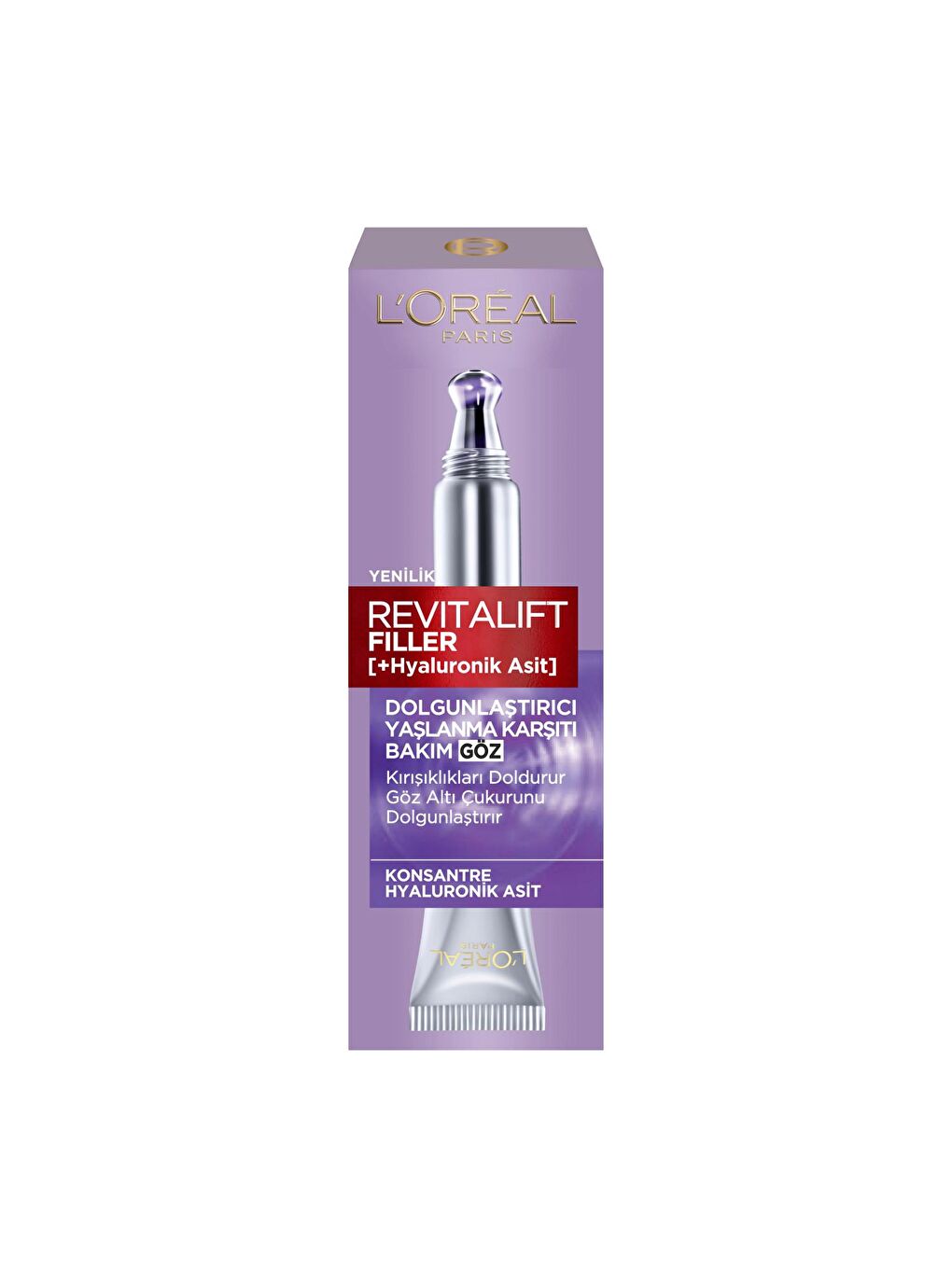 L'Oreal Paris Şeffaf Revitalift Filler Dolgunlaştırıcı Yaşlanma Karşıtı Göz Bakım Kremi 15ml -Hyaluronik Asit - 1