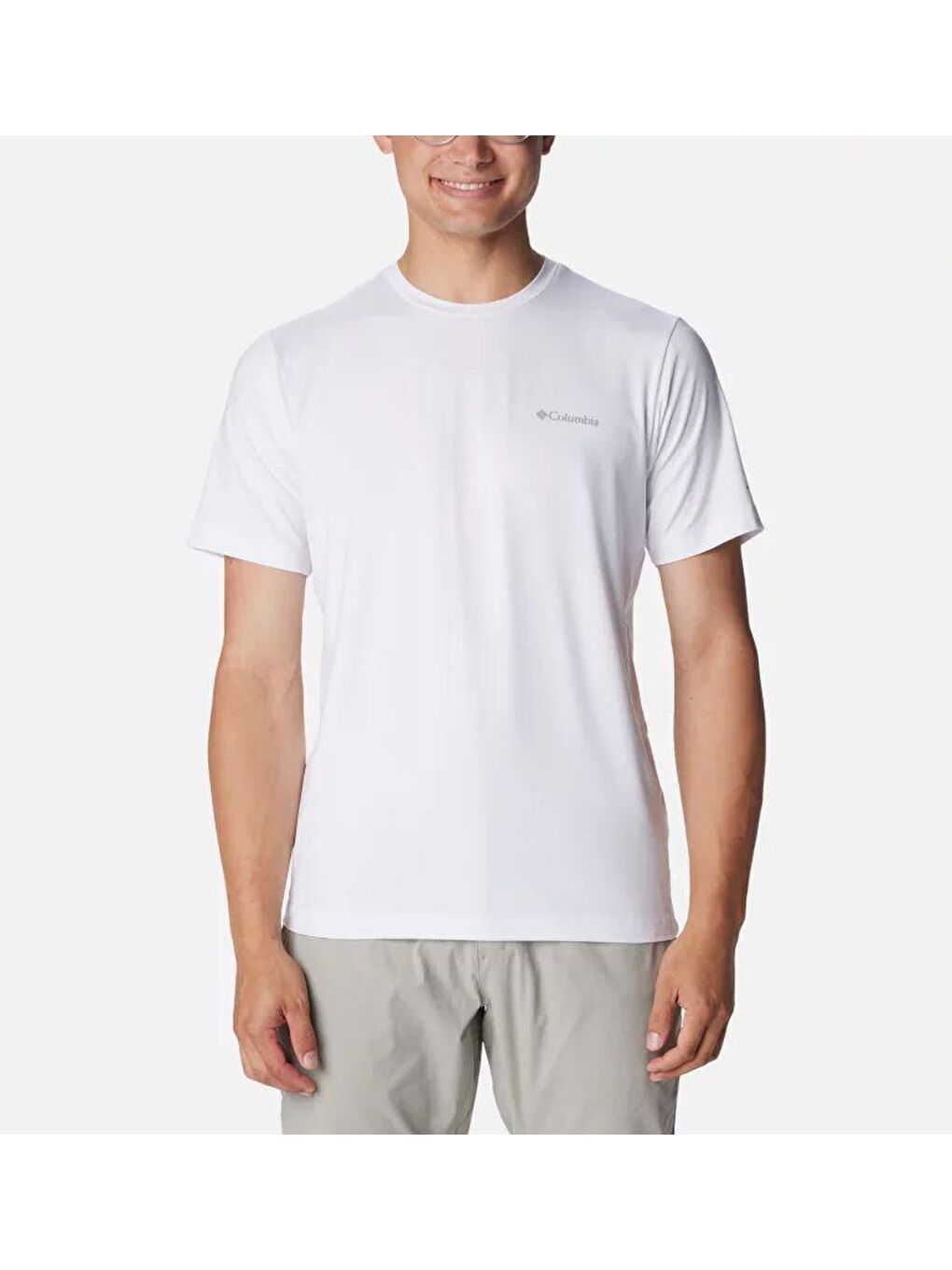 Columbia Men's Tech Trail™ Crew Neck Shirt II Erkek Tişört Beyaz AO5545-100