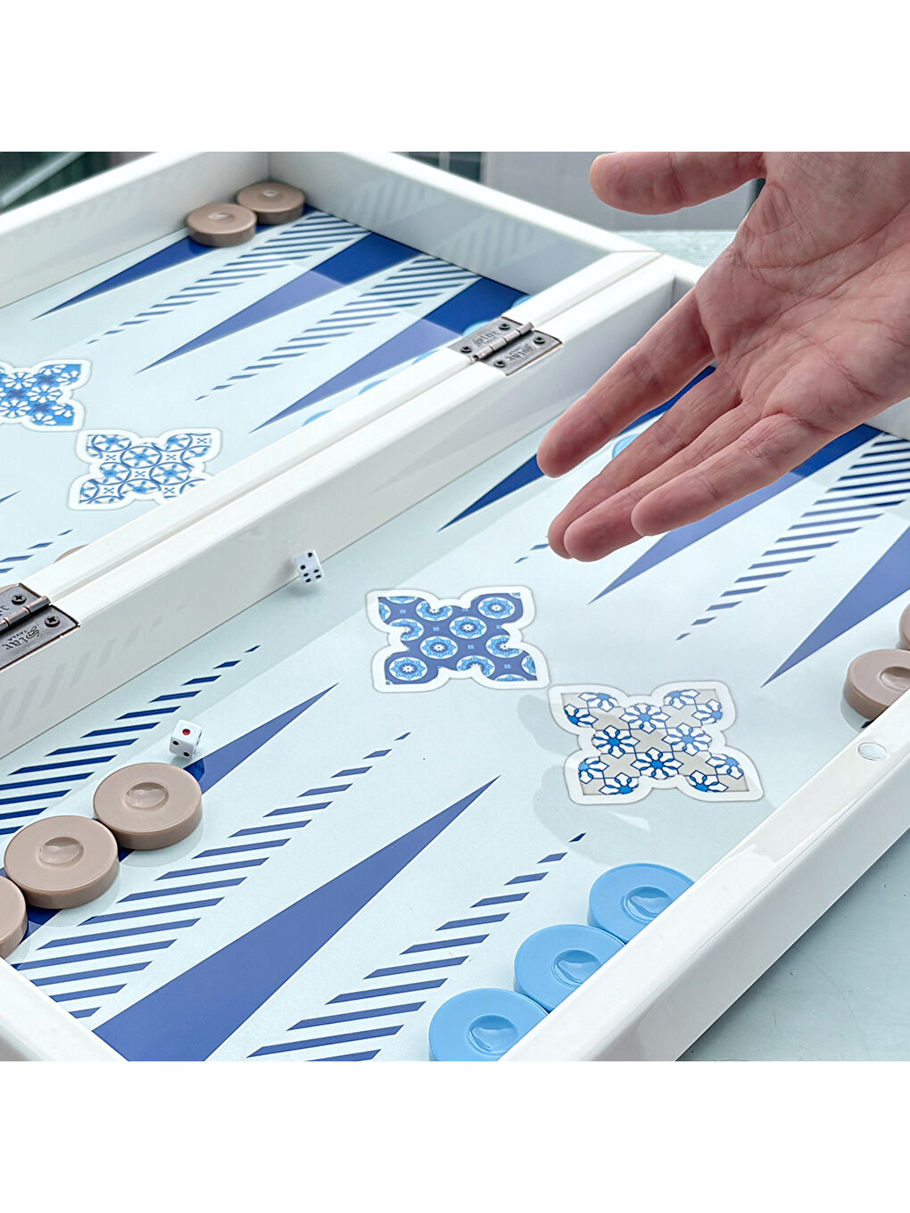 Blue Tile Tavla, Çizilmez Zeminli, Mıknatıslı MDF Kasa, 2 Kat Vernik Cilalı-5