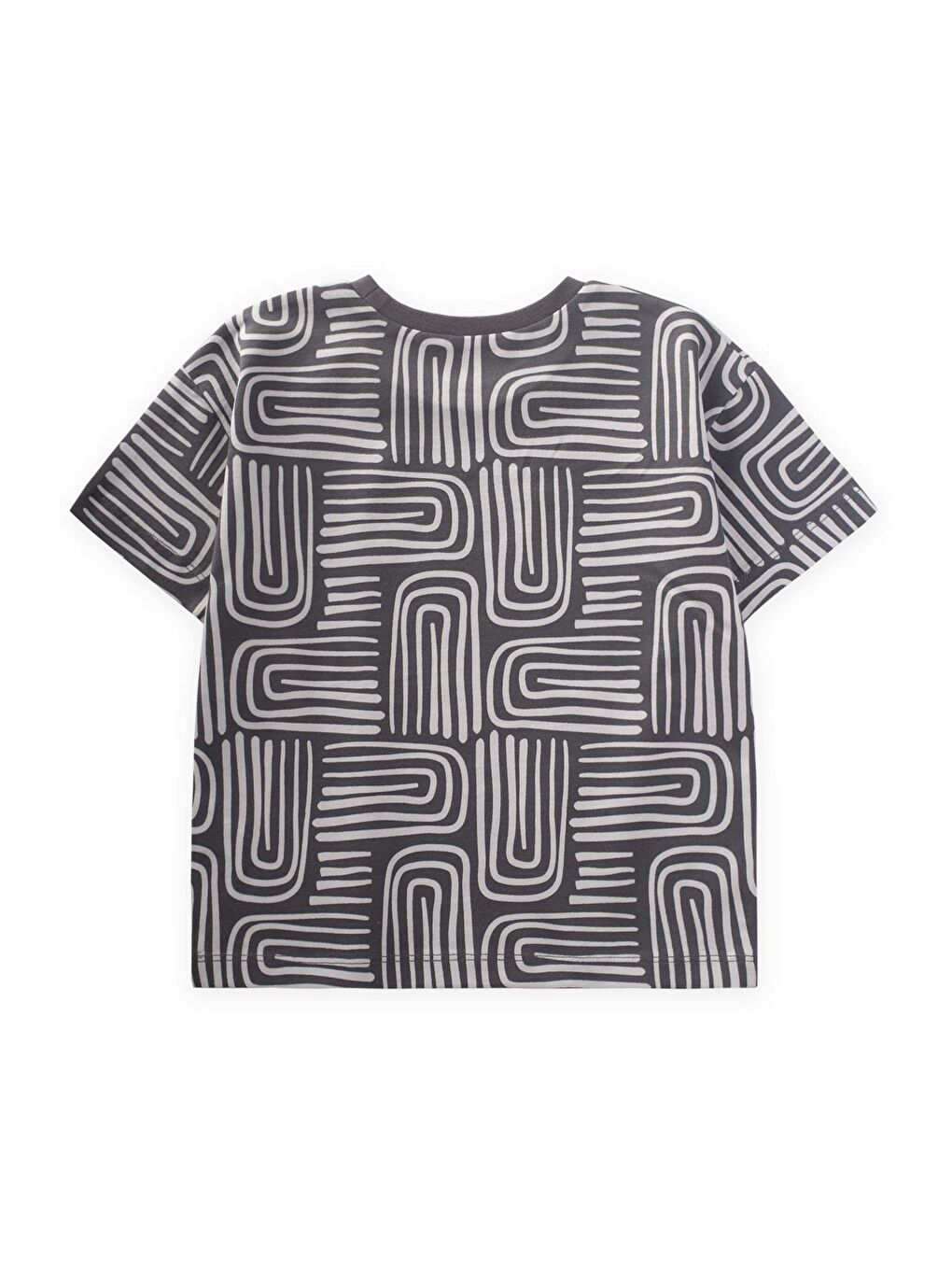 Boho Desenli T-Shırt 2-10 Yaş Antrasit-1