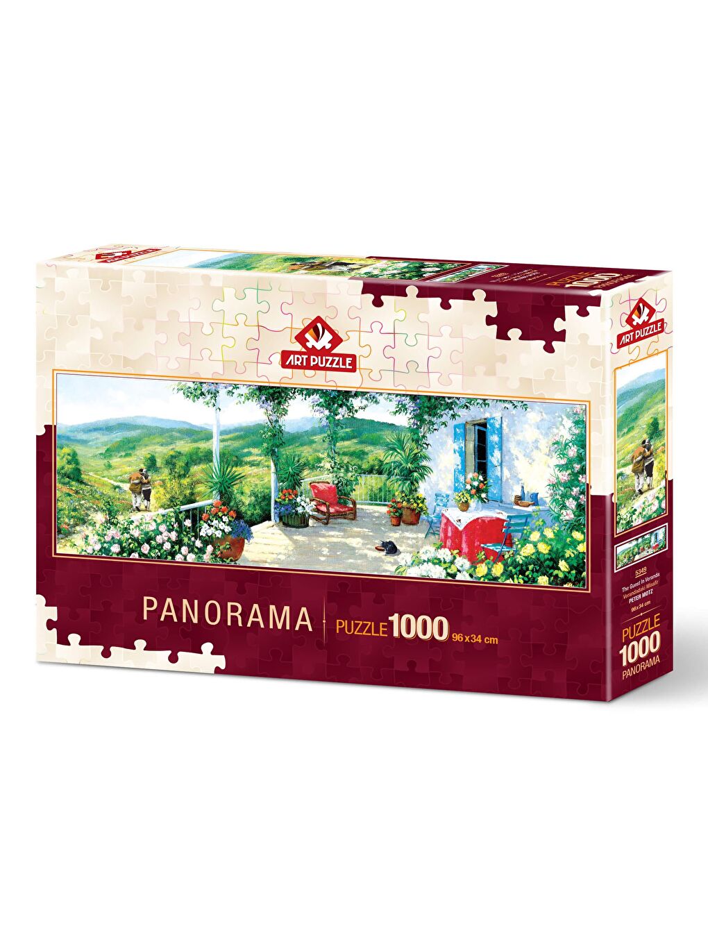 Art Puzzle Karışık 1000 Parça Panorama Puzzle Verandadaki Misafir - 1