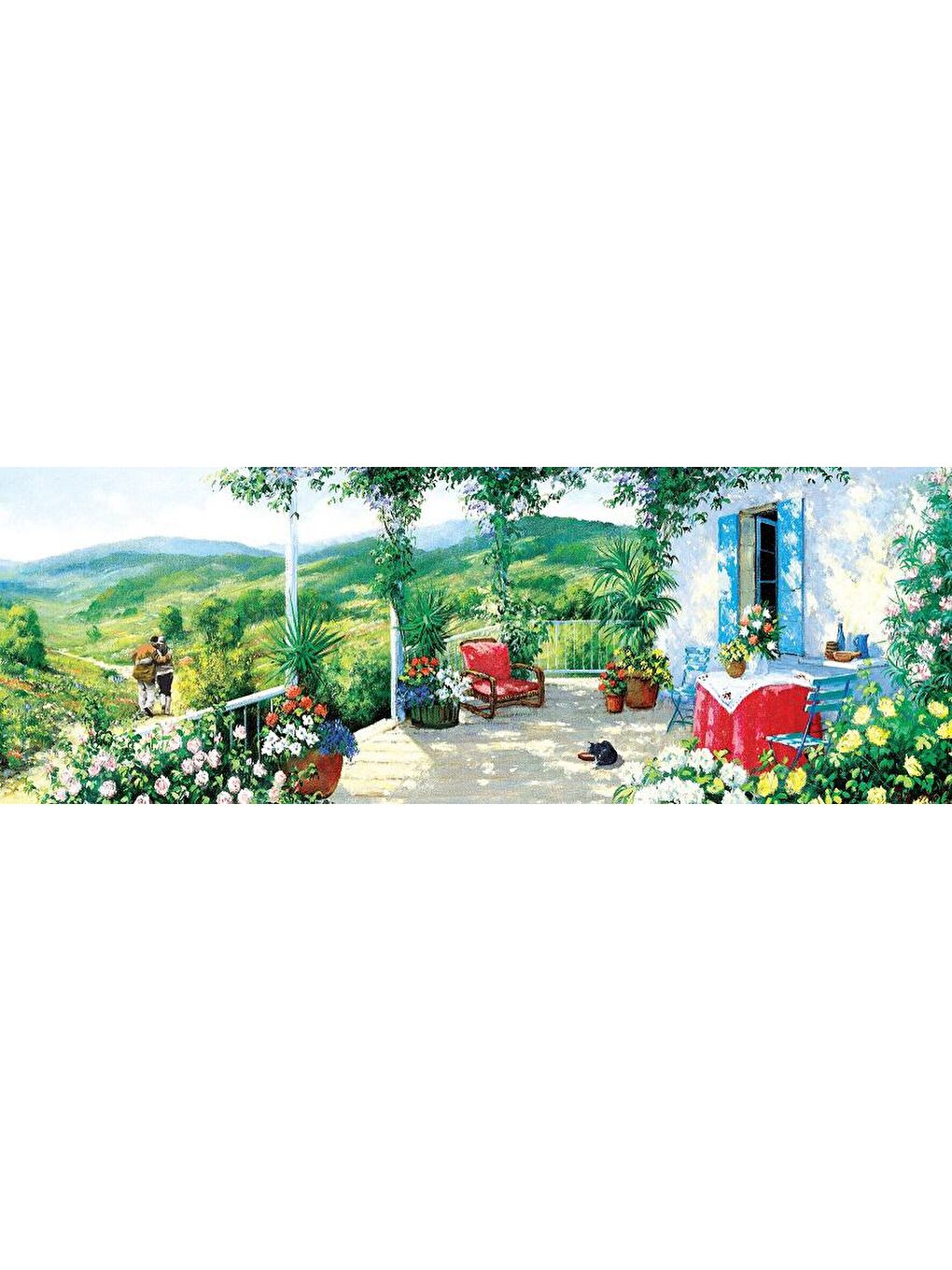 Art Puzzle Karışık 1000 Parça Panorama Puzzle Verandadaki Misafir - 2