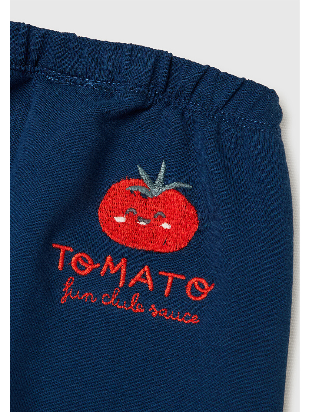 Bebek Ekru-Lacivert Düğmeli Baskılı Sweatshirt Takım-2