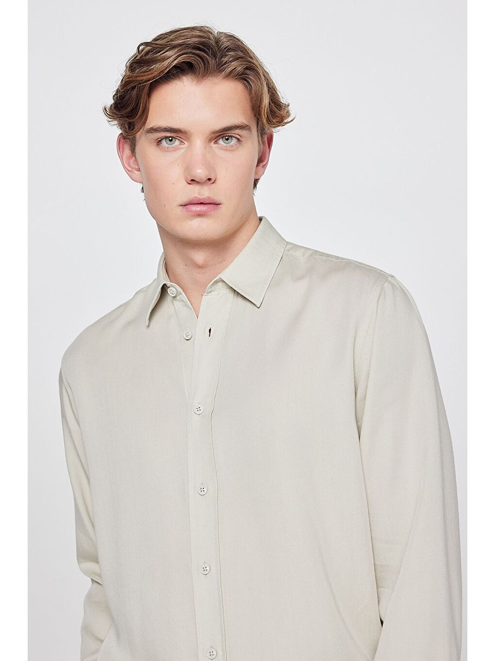 Yeşil Regular Fit Klasik Yaka Gömlek-3