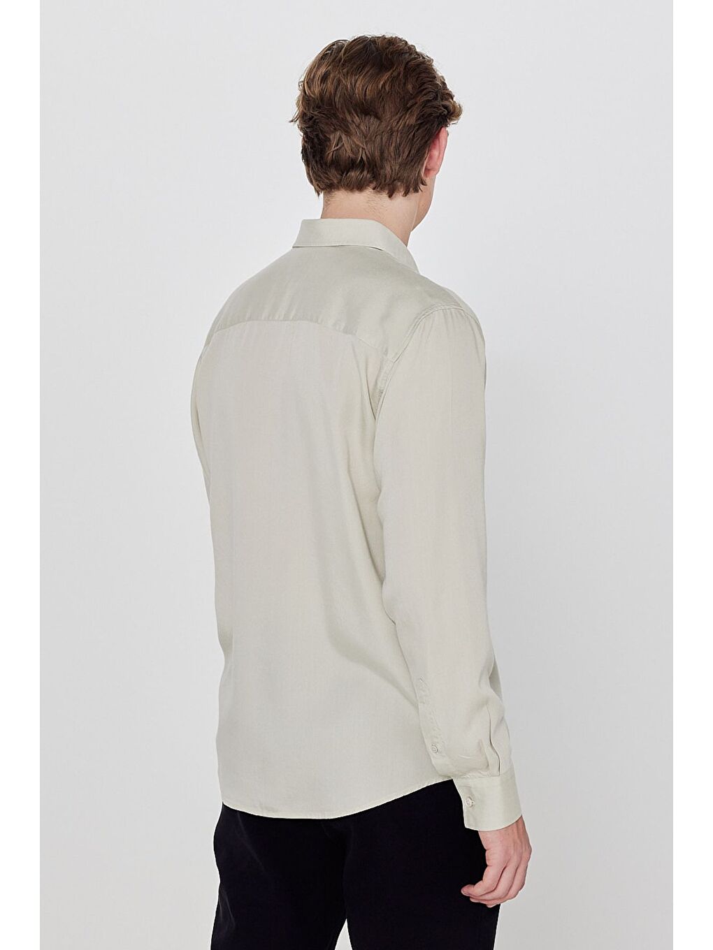 Yeşil Regular Fit Klasik Yaka Gömlek-4