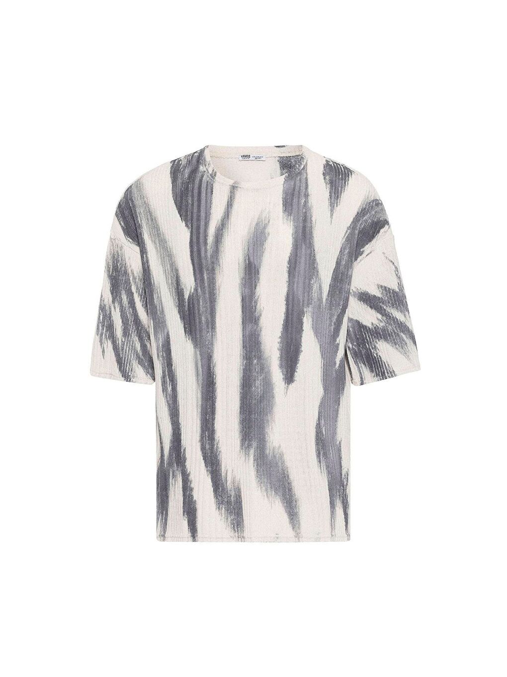 Yıkamalı Oversize Triko Tişört Siyah-1