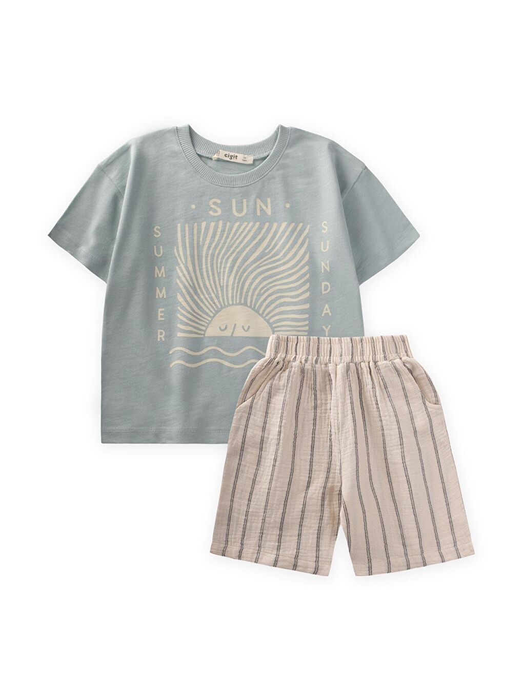 Yeşil Erkek Çocuk Baskılı Takım