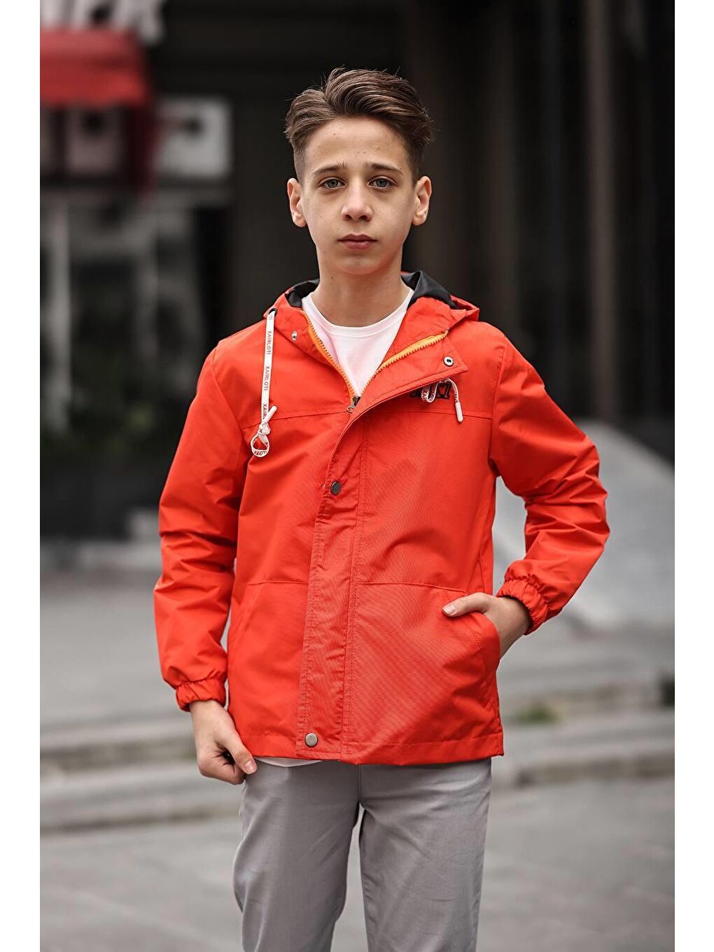 Turuncu Erkek Çocuk Su Geçirmez Mevsimlik Mont MM.0015