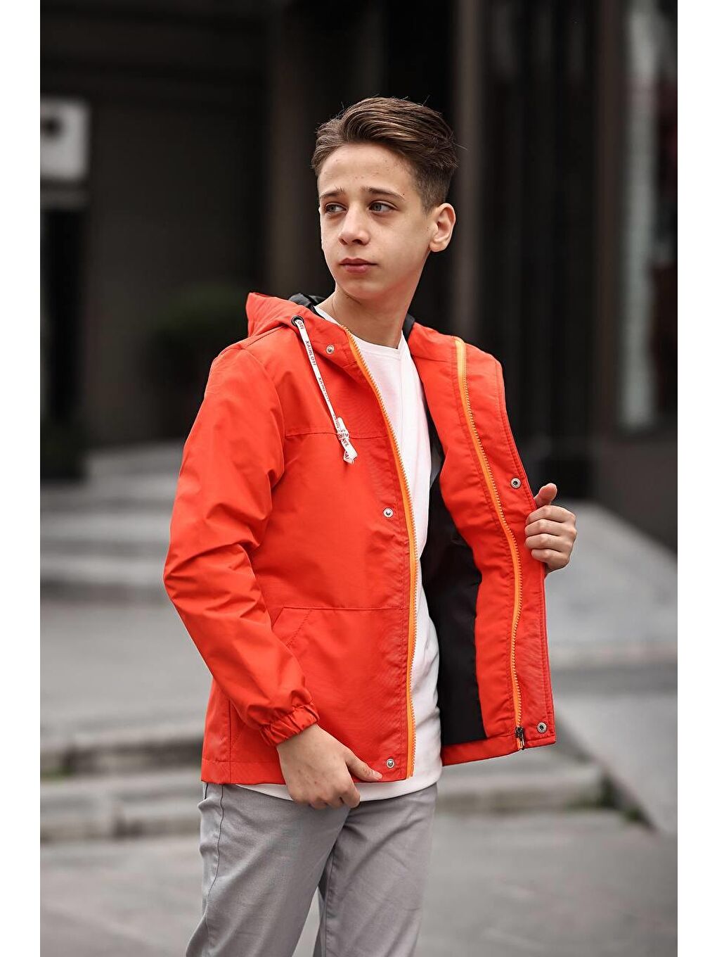 Turuncu Erkek Çocuk Su Geçirmez Mevsimlik Mont MM.0015-1