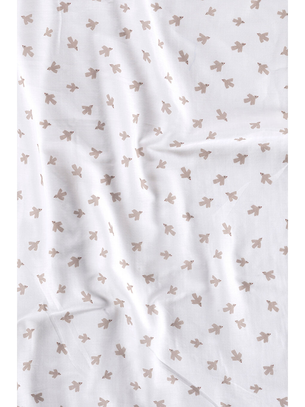 Beyaz Birdie Organik Pamuk 2 Katlı Müslin Örtü Ekru 100x100-2