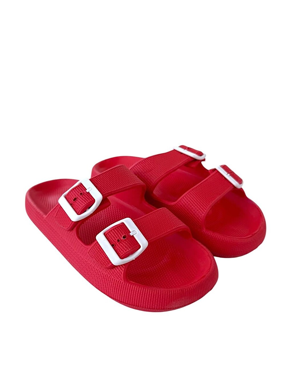 Kırmızı Unisex Çift Tokalı Medikal Hafif Eva Terlik Kirmizi-2