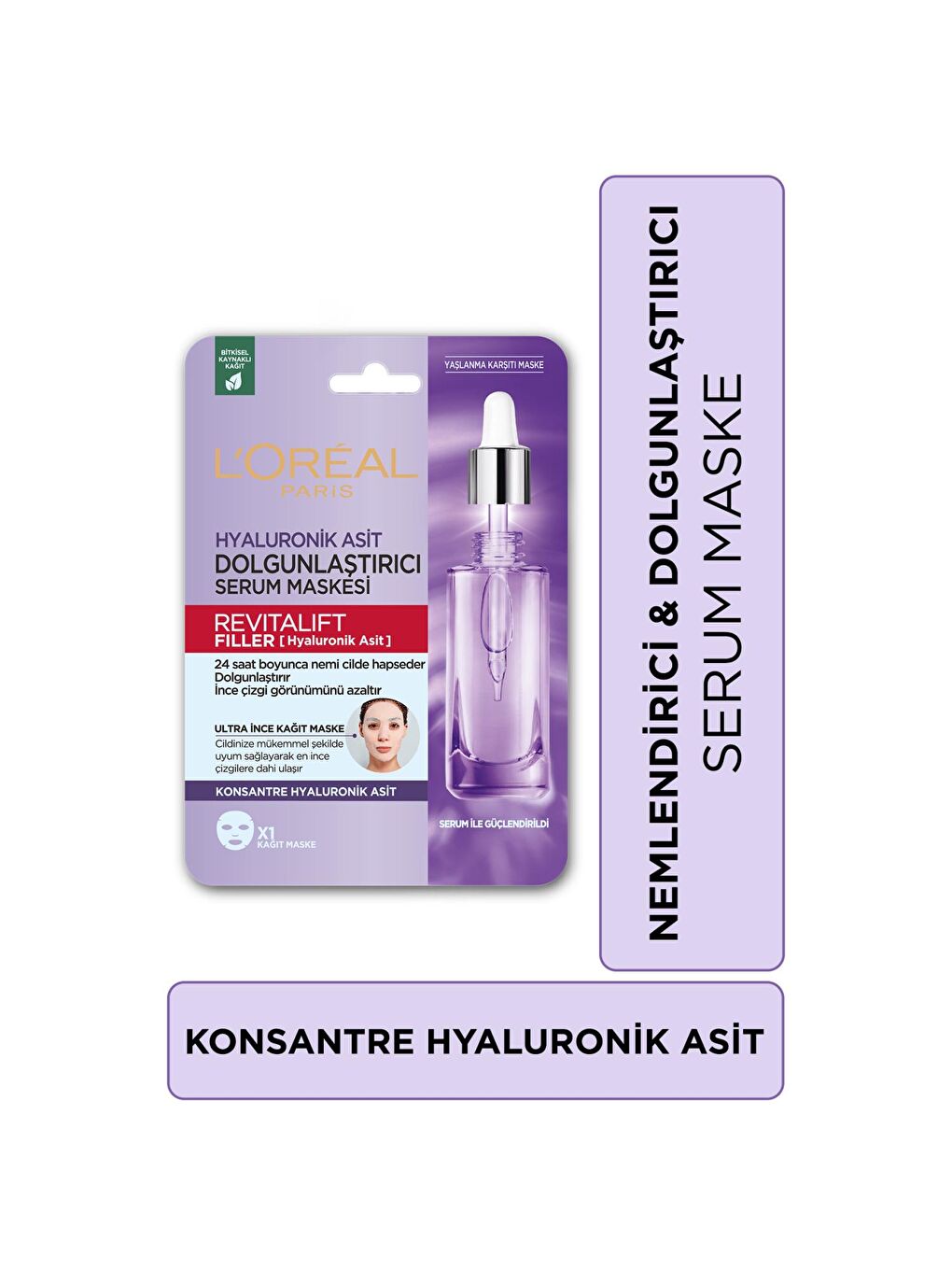 L'Oreal Paris Şeffaf Revitalift Filler Dolgunlaştırıcı Serum Maske