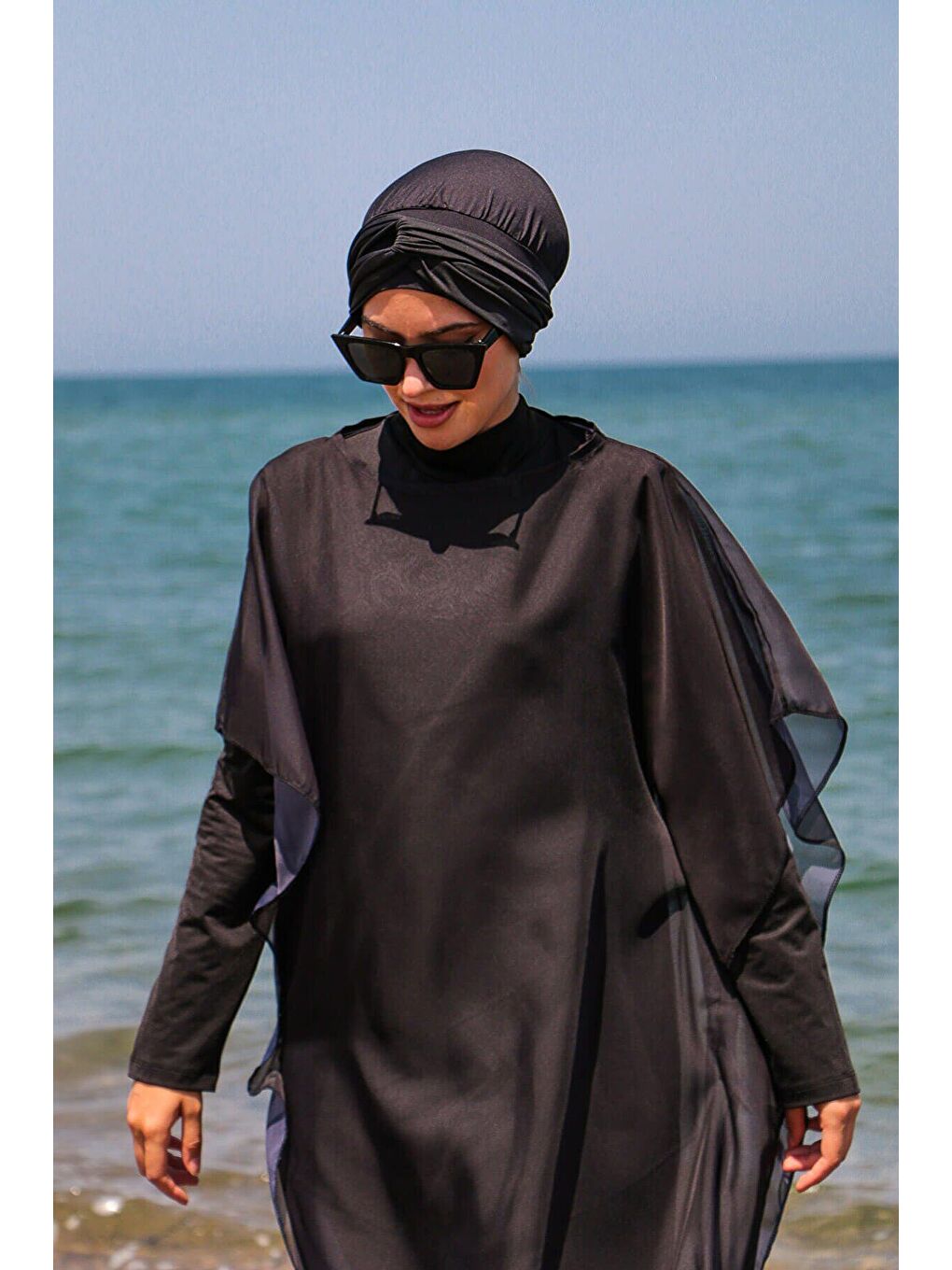 Siyah Kaftan Kimono Pareo P2110-1