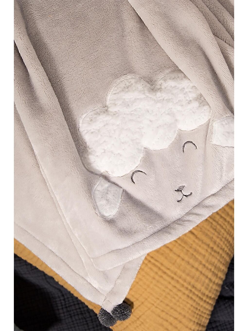 Gri Wooly Battaniye 75x120-3