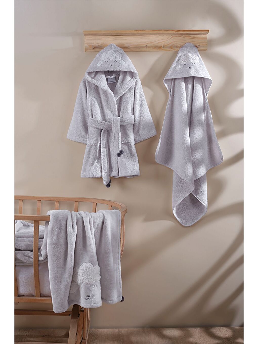 Gri Wooly Battaniye 75x120-4