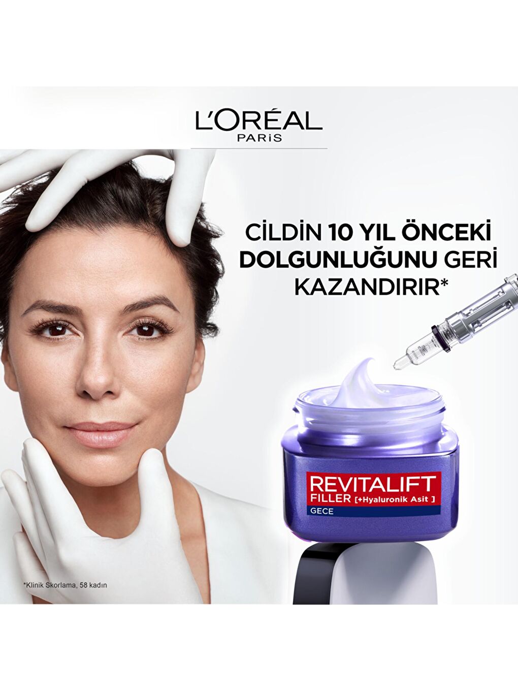 L'Oreal Paris Şeffaf Revitalift Filler Yoğun Dolgunlaştırıcı Yaşlanma Karşıtı Gece Kremi 50ml - Hyaluronik Asit - 4