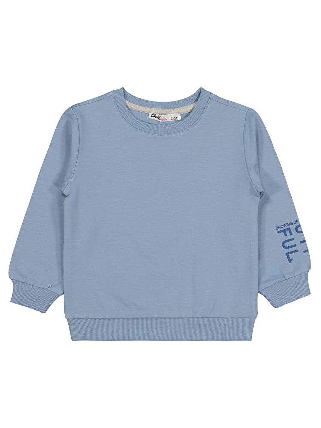 Girls Basic 2-5 Yaş Sweatshirt - Mavi 5-6 Yaş