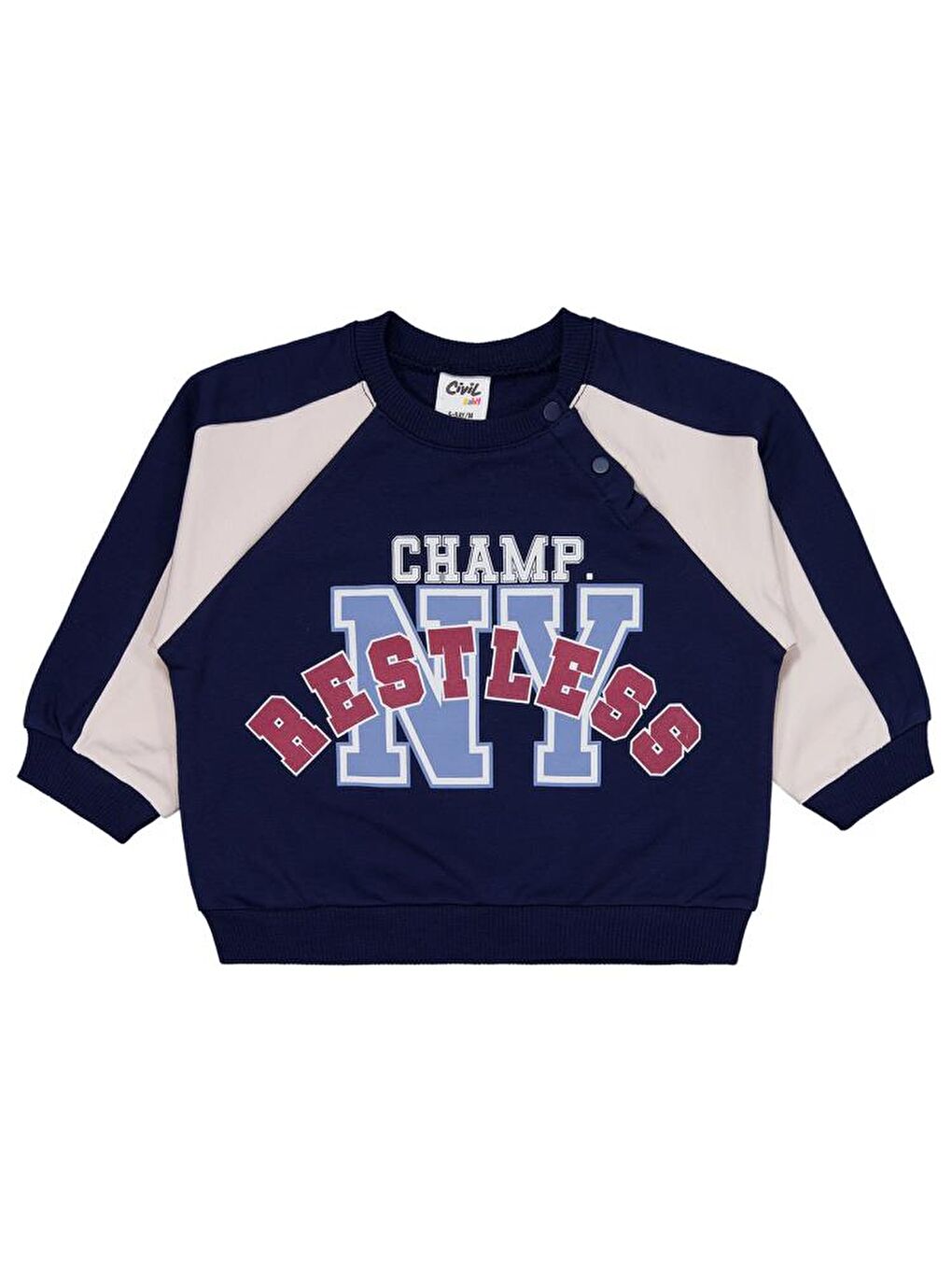 Baby Restless Baskılı 6-18 Ay Takım - Lacivert 6-9 Ay-1