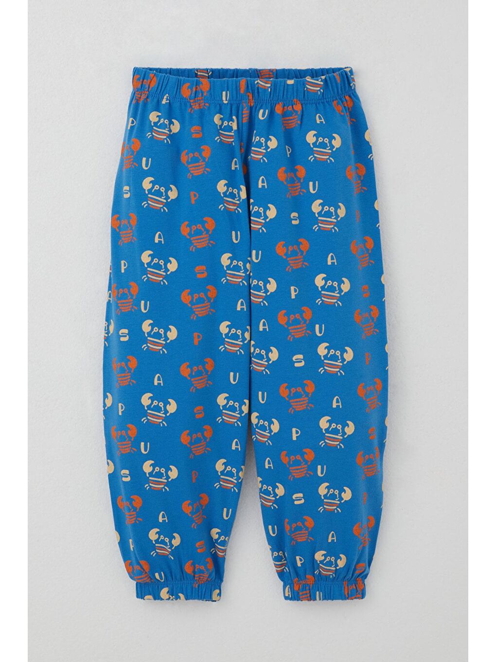 Erkek Çocuk Pijama Takımı Sevimli Yengeç Desenli Saks Mavisi (1-1.5 Yaş)-2