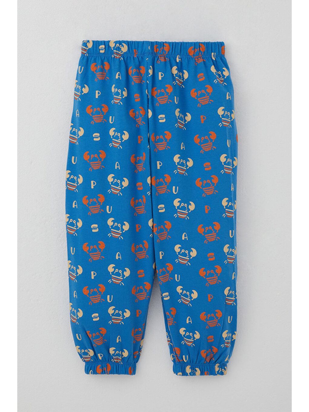 Erkek Çocuk Pijama Takımı Sevimli Yengeç Desenli Saks Mavisi (1-1.5 Yaş)-4