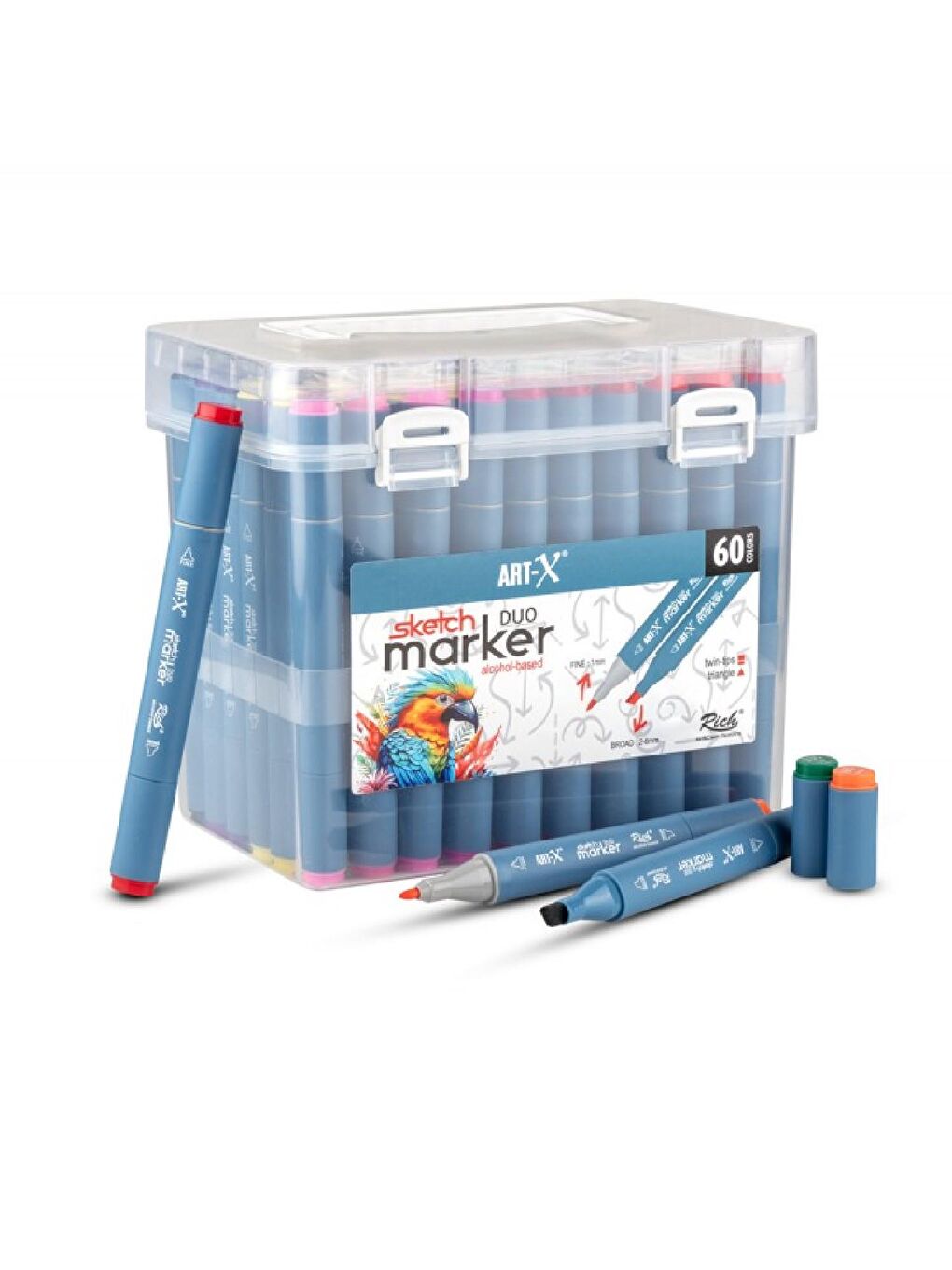 Art-X Sketch Marker Duo Su Bazlı Çift Uçlu Kalem 60 Renk (KOD: 18050)
