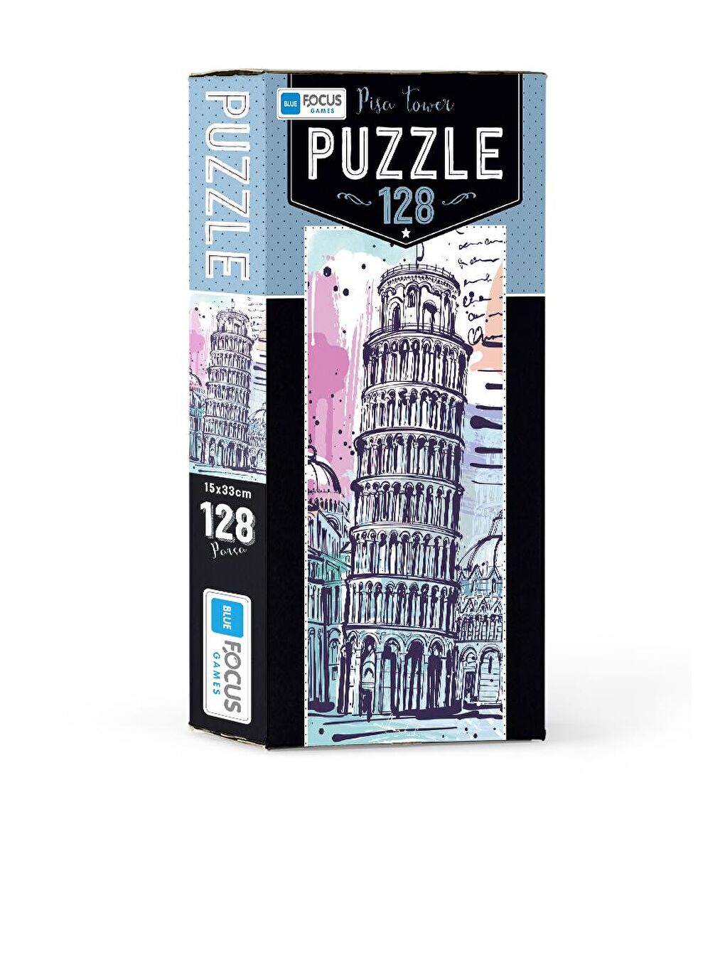 Blue Focus Karışık 128 Parça Puzzle - Pisa Tower - 1