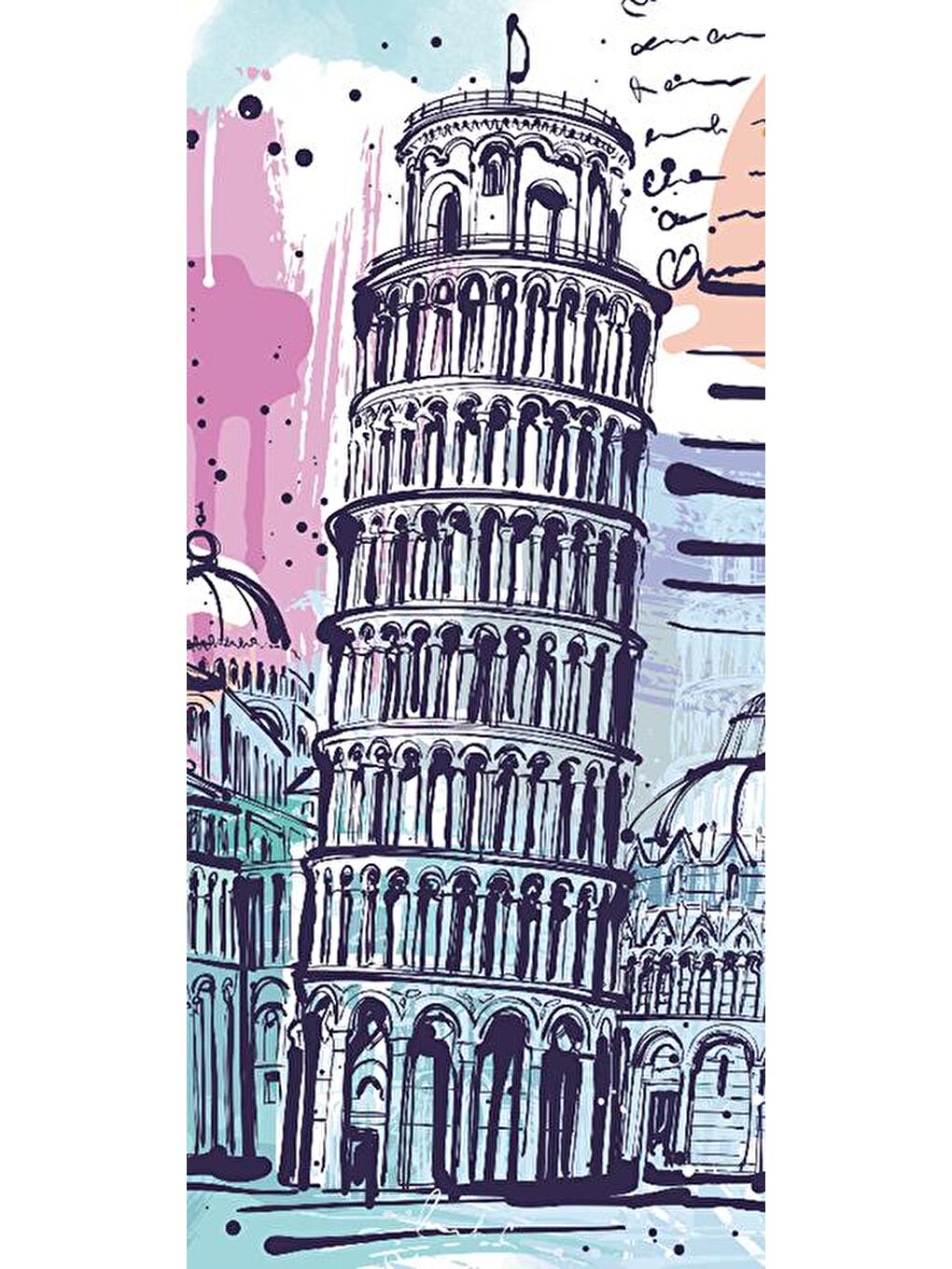 Blue Focus Karışık 128 Parça Puzzle - Pisa Tower - 2