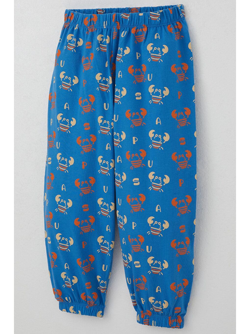 Erkek Çocuk Pijama Takımı Sevimli Yengeç Desenli Saks Mavisi (1-1.5 Yaş)-6
