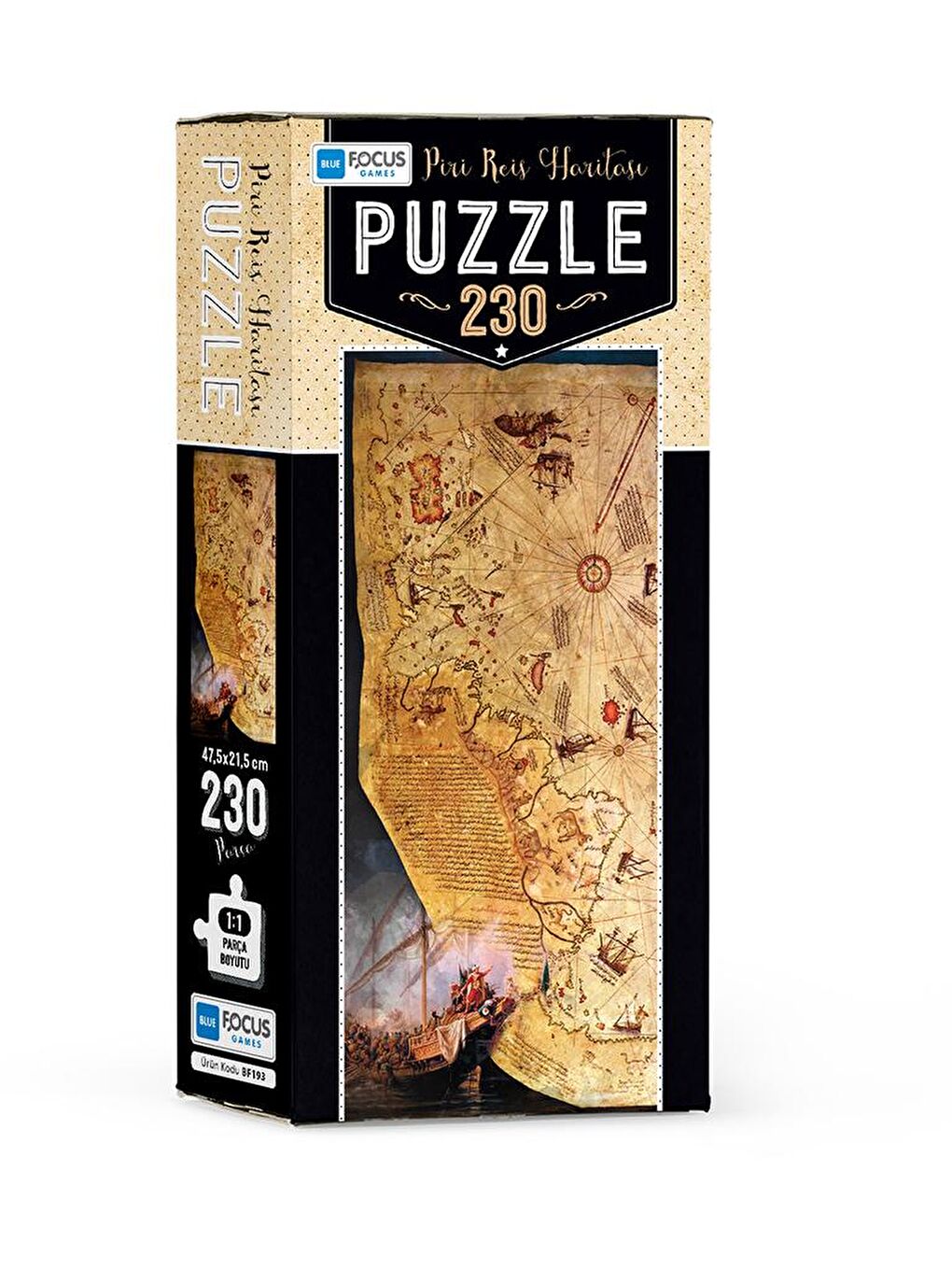 Blue Focus Karışık 230 Parça Puzzle - Piri Reis Haritası - 1