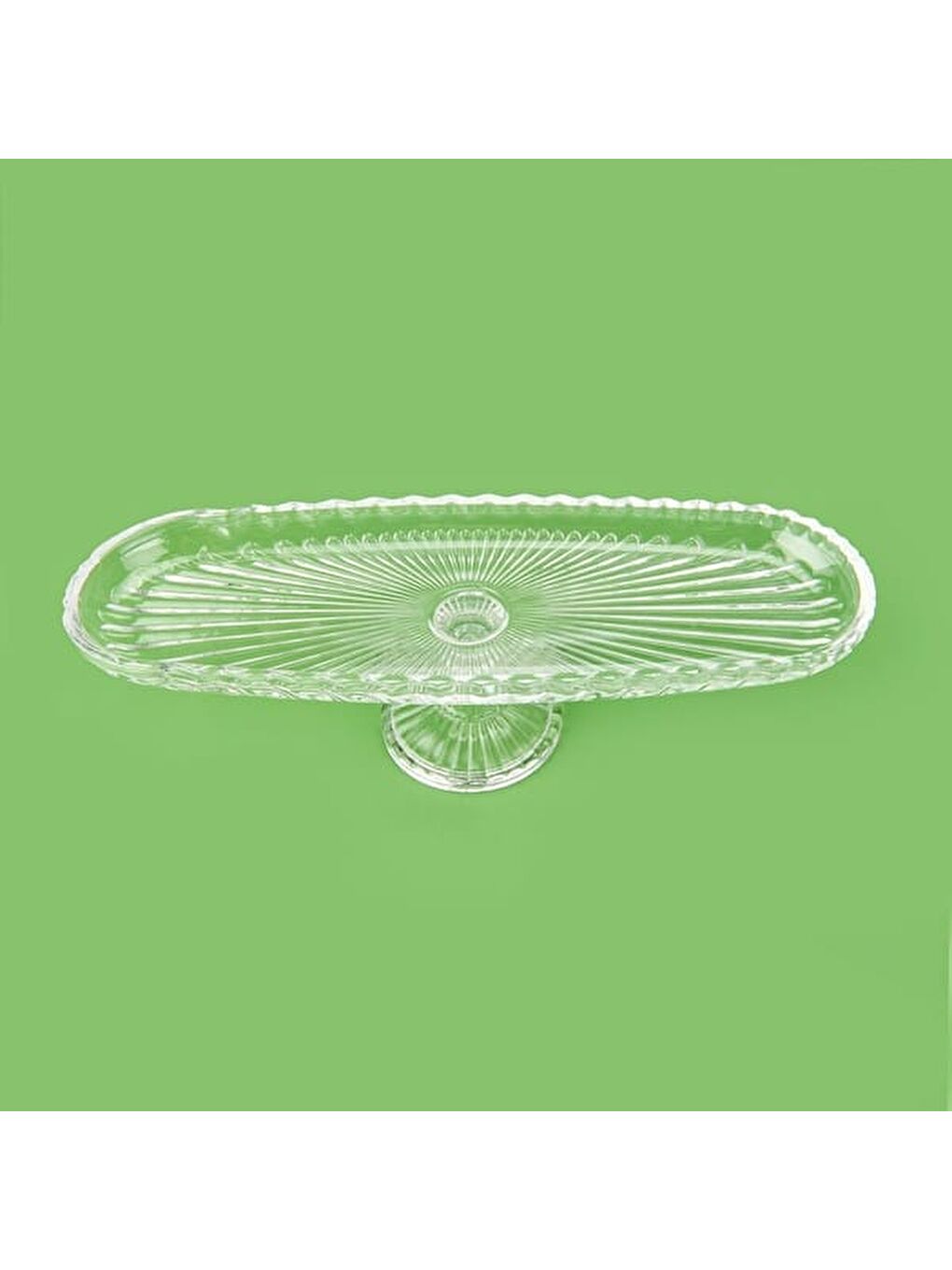 Renksiz Damla Ayaklı Kayık Sunumluk - Şeffaf - 39x14x11 cm-1