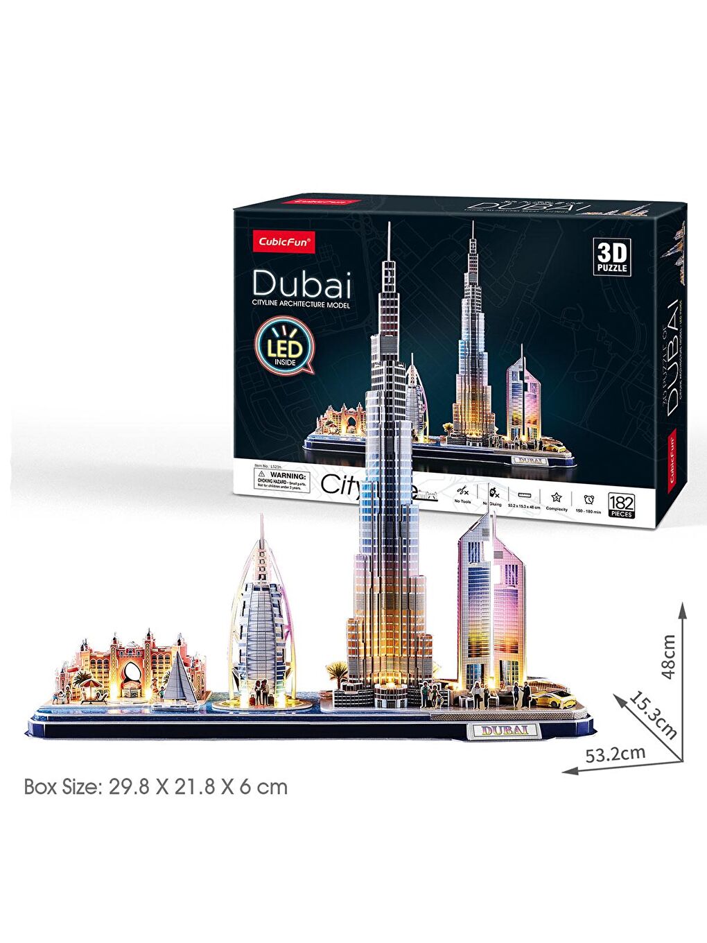 Cubic Fun Karışık 3D 182 Parça LED Işıklı Puzzle Dubai - 3