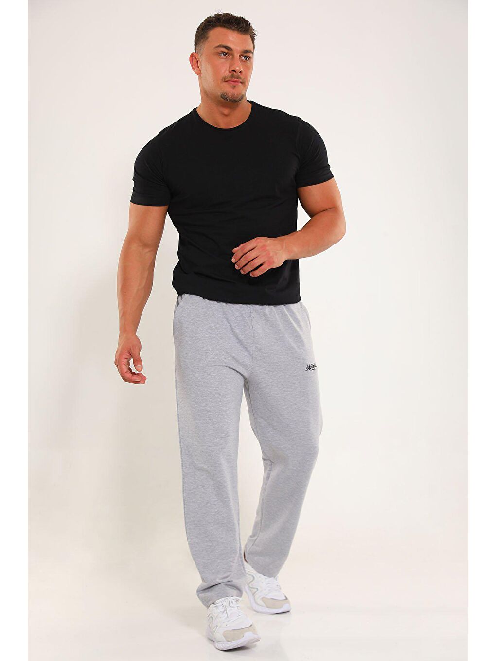 Gri Bel Lastikli Büyük Beden Erkek Eşofman Altı-3