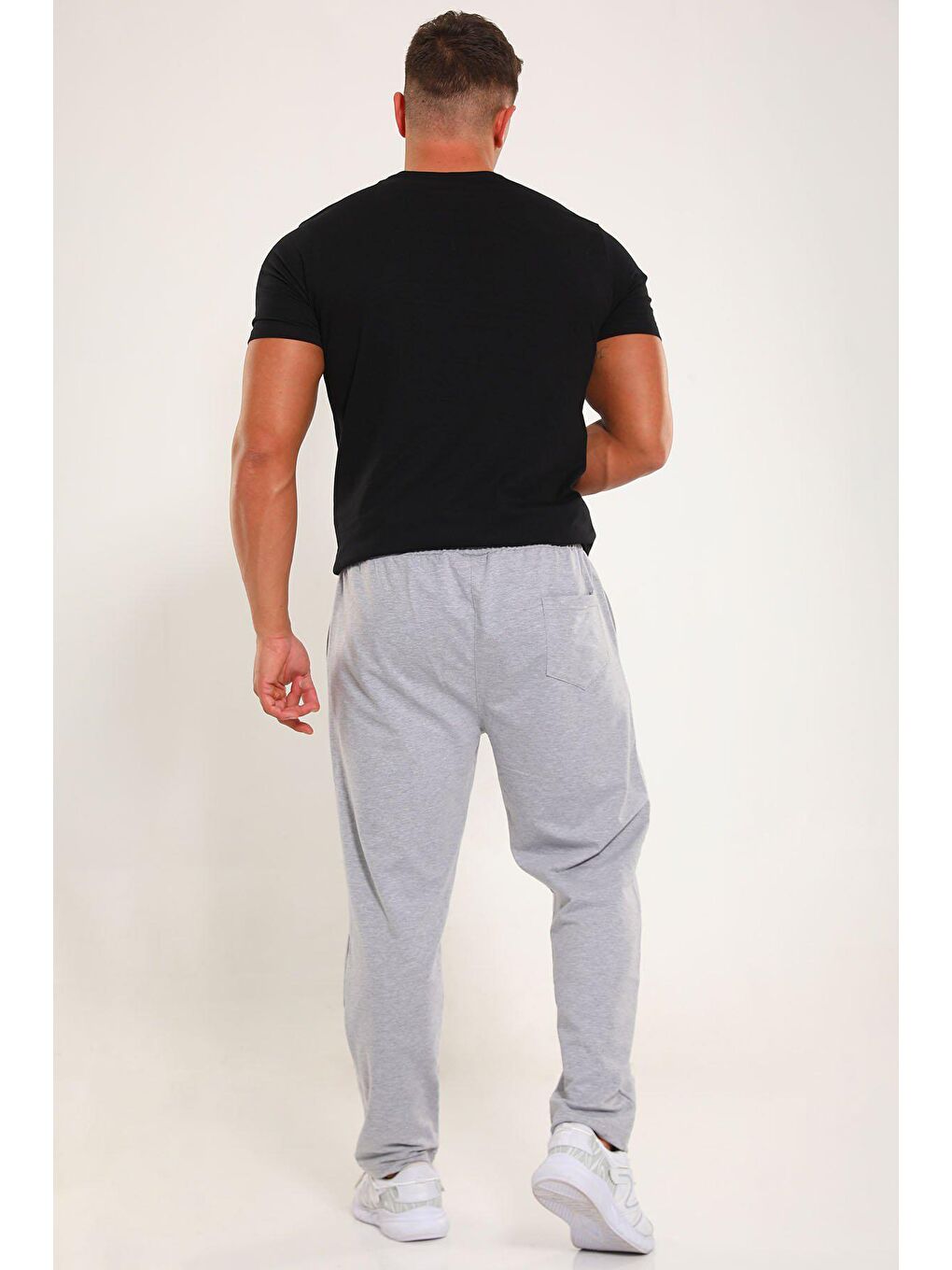 Gri Bel Lastikli Büyük Beden Erkek Eşofman Altı-4