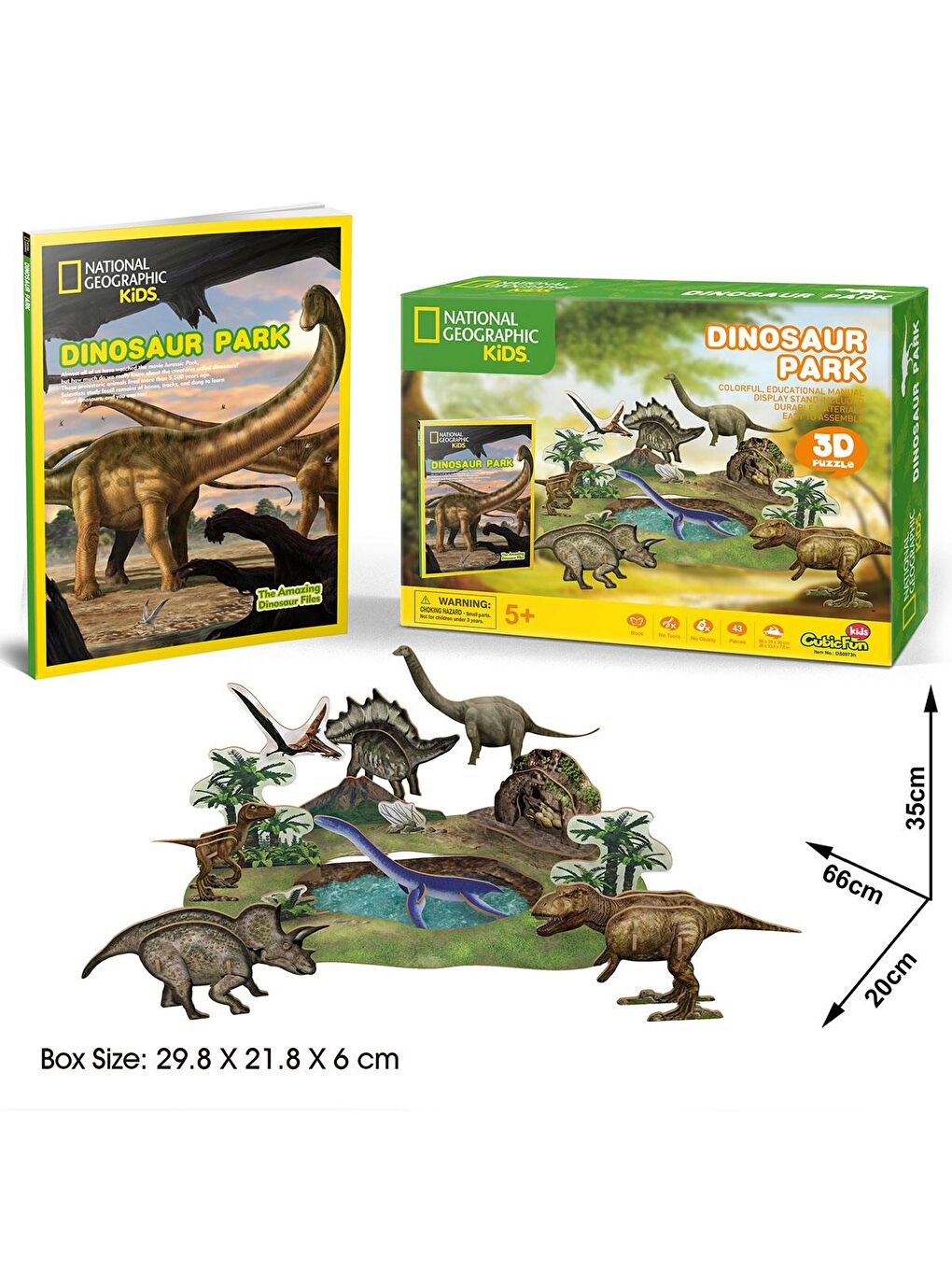 Cubic Fun Karışık 3D Puzzle National Geographic Kids - Dinozor Parkı - 3