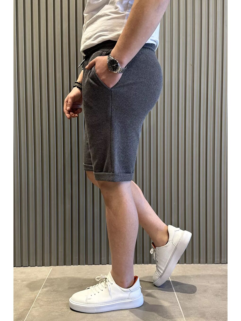 Gri Erkek Şort-1