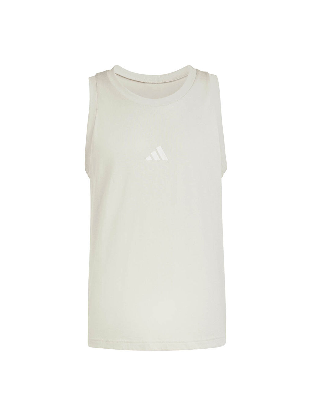 M Sl Erkek Bej Yuvarlak Yaka Kolsuz Tişört-3