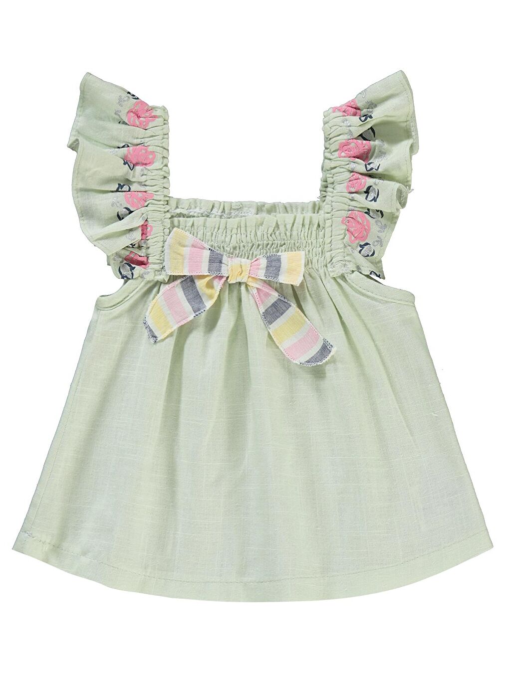 Yeşil Kız Bebek Şortlu Takım 6-18 Ay Mint-2