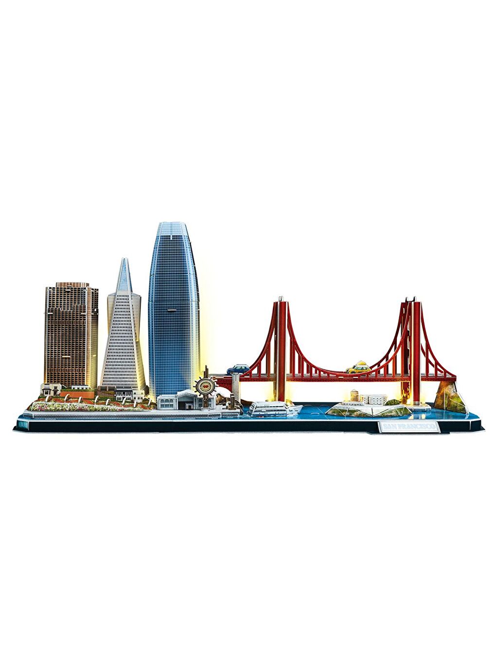 Cubic Fun Karışık 3D 90 Parça LED Işıklı Puzzle San Francisco - 1