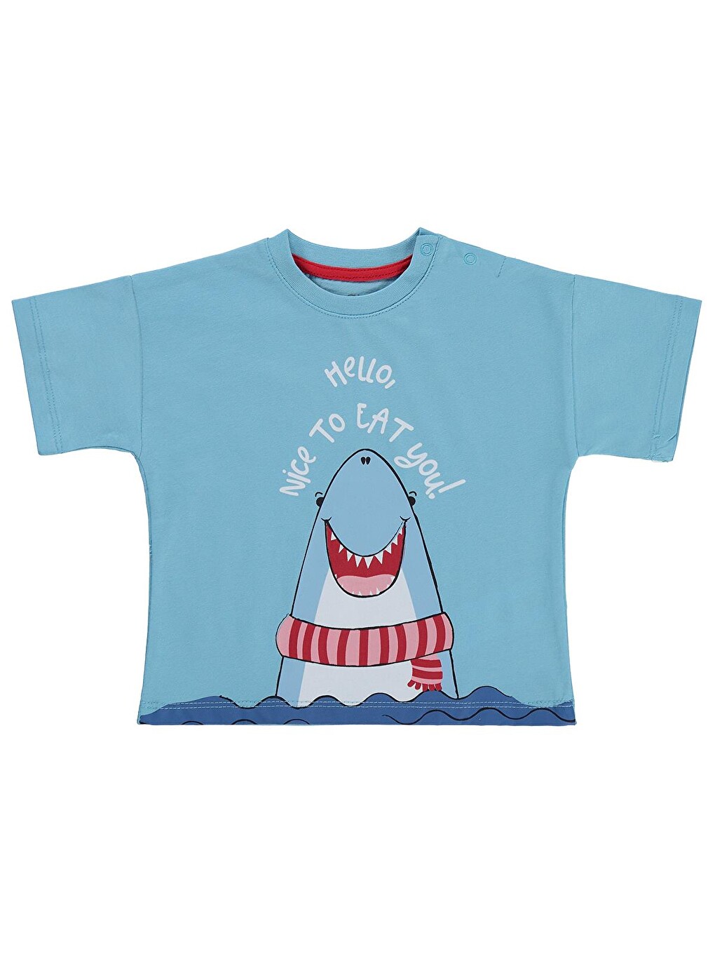 Baby Nice To Eat You Baskılı 6-18 Ay Tişört - Mavi