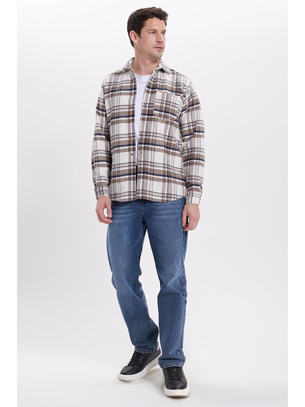 Karışık Erkek Regular Fit Rahat Kesim Kışlık Kareli Oduncu Gömlek-2