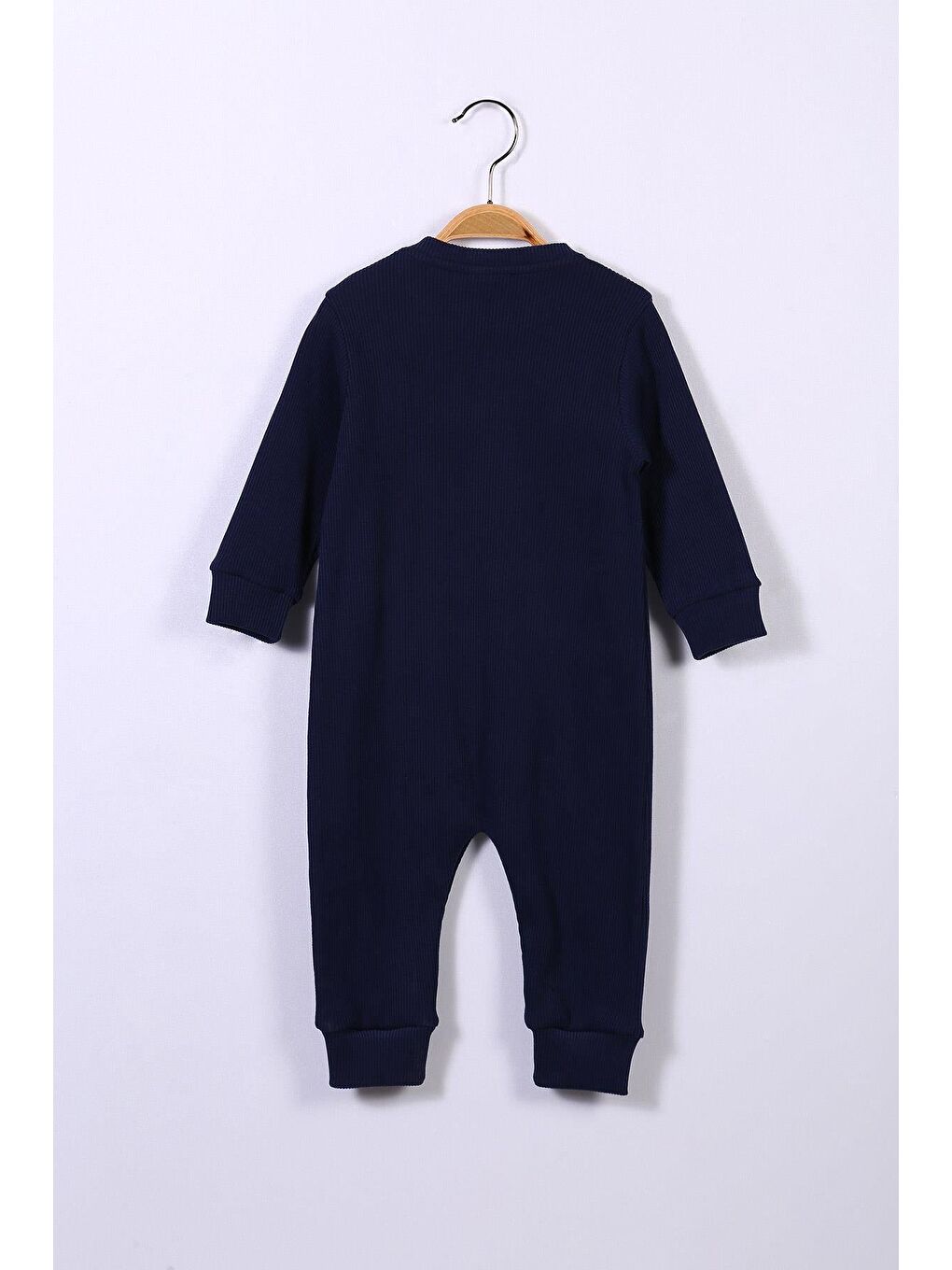 Lacivert Erkek Bebek Kanguru Cepli Kaşkorse Tulum-4