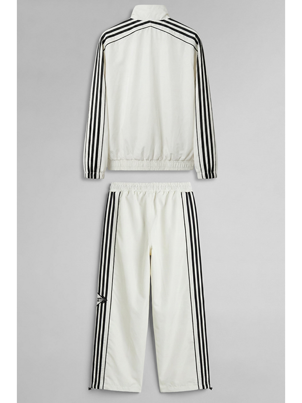 Erkek Relaxed Fit Şeritli Spor Eşofman Takımı Ekru-1